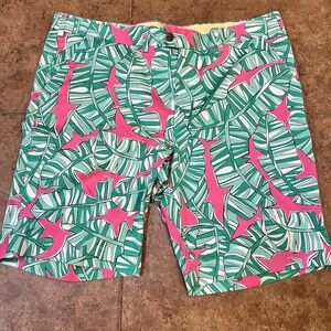 Loudmouth Shorts Men's Size 42 AOP Sharks Chino Golf Men's